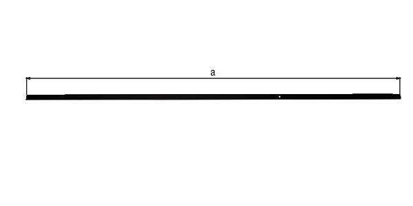 Espagnolette de volet plate, Matériau: Acier brut, Finition: laquée noire par immersion cataphorèse, Longueur: 1500 mm, Largeur: 25 mm, Épaisseur: 4,00 mm, Nombre de trous: 1, Trou: 7,5 x 7,5 mm