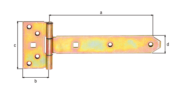 Zawias krzyżowy, z nitowanym trzpieniem, materiał: stal surowa, powierzchnia: ocynkowana galwanicznie, pasywowana grubowarstwowo, Długość taśmy: 192 mm, Szerokość zawiasu: 45 mm, Długość zawiasu: 90 mm, Szerokość taśmy: 34 mm, Wersja: lekka, Grubość materiału: 2,50 mm, Liczba otworów: 6 / 2, Otwór: Ø6,5 / 9 x 9 mm, Polska, CutCase