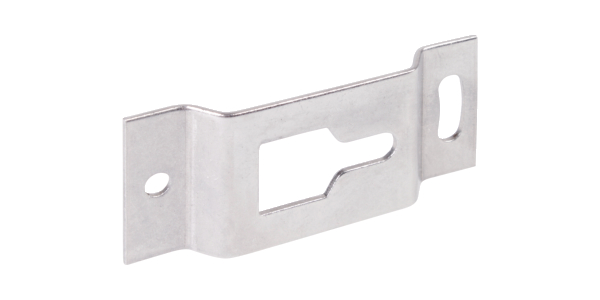 Fixing plate for the fixation of window shutters on the wall, Material: stainless steel, Length: 75 mm, Width: 32 mm