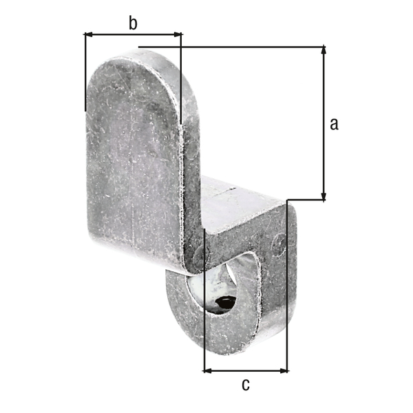 Tope de postigo, Material: Acero crudo, Superficie: galvanizado, Altura: 29 mm, Anchura: 20 mm, Profundidad: 29 mm, Número de agujeros: 1, Perforación: Ø10 mm