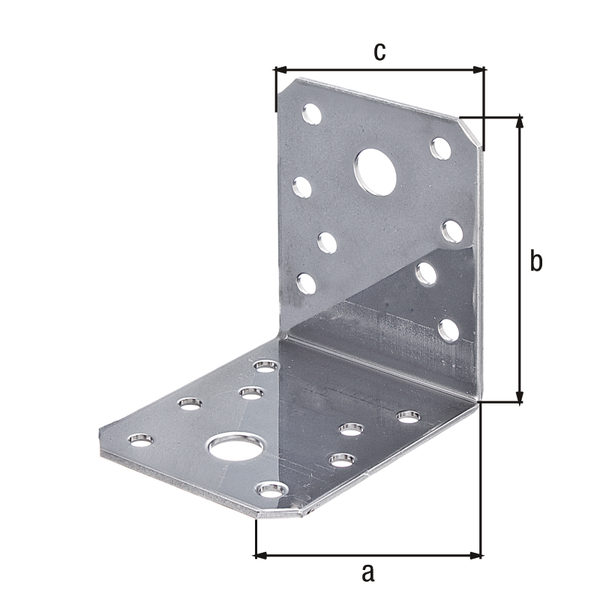 Escuadra de ensamblaje, Material: Acero inoxidable, Profundidad: 70 mm, Altura: 70 mm, Anchura: 55 mm, Espesura del material: 2,00 mm, Número de agujeros: 2 / 16, Perforación: Ø11 / Ø5 mm, CutCase