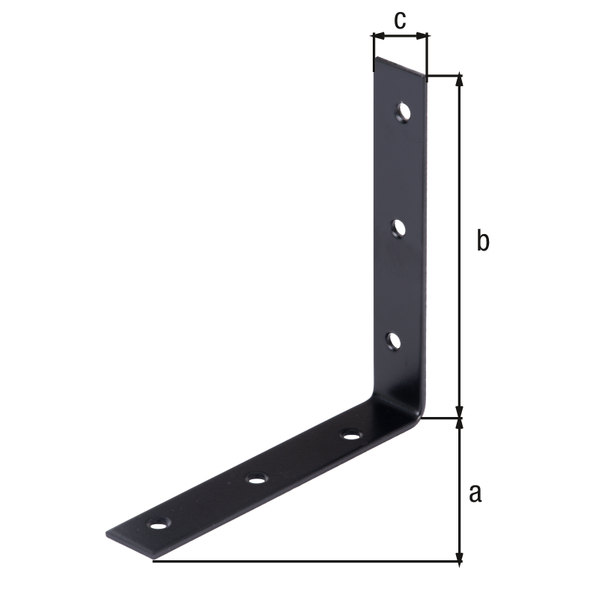 Escuadra de silla, con agujeros de atornillar avellanados en ambos lados, Material: Acero crudo, Superficie: galvanizado, recubrimiento plástico en negro, Profundidad: 125 mm, Altura: 125 mm, Anchura: 22 mm, Espesura del material: 2,00 mm, Número de agujeros: 6, Perforación: Ø6 mm, 15 años de garantía contra la corrosión, CutCase