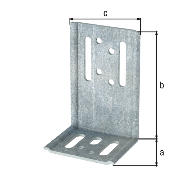 Escuadra de ensamblaje para aislamiento exterior, Material: Acero crudo, Superficie: acero galvanizado Sendzimir, Profundidad: 53 mm, Altura: 98 mm, Anchura: 66 mm, Espesura del material: 2,50 mm, Número de agujeros: 1 / 2 / 2 / 6, Perforación: 8,5 x 15 / 8,5 x 30 / 6,5 x 40 / Ø5,5 mm, CutCase