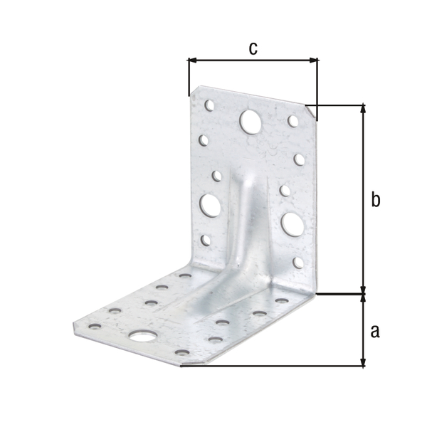 Schwerlast-Winkelverbinder mit Sicke, Material: Stahl roh, Oberfläche: sendzimirverzinkt, mit CE-Kennzeichnung nach ETA-08/0165, Tiefe: 90 mm, Höhe: 90 mm, Breite: 65 mm, Materialstärke: 2,50 mm, Anzahl Löcher: 4 / 18, Loch: Ø11 / Ø5 mm, CutCase