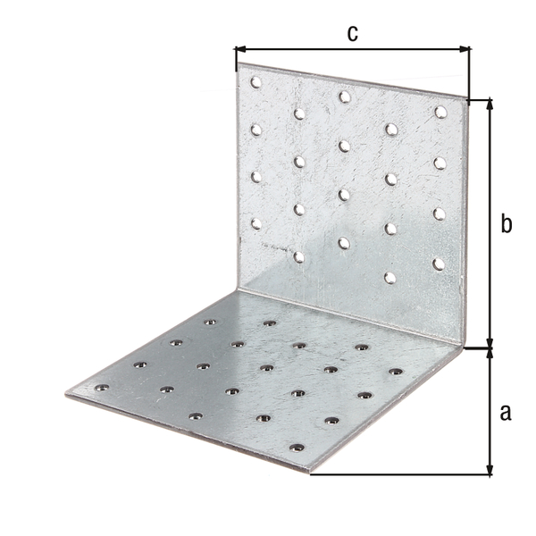 Squadretta di giunzione angolare multiforo, Materiale: acciaio grezzo, superficie: zincata sendzimir, con marcatura CE ai sensi della ETA-08/0165, Profondità: 100 mm, altezza: 100 mm, larghezza: 100 mm, Spessore del materiale: 2,50 mm, Numero di fori: 40, Foro: Ø5 mm, CutCase