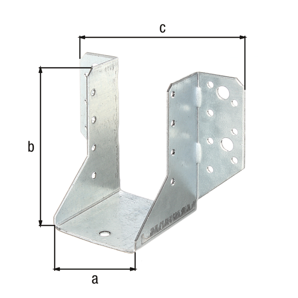 Joist hanger, type A, Material: raw steel, Surface: sendzimir galvanised, with CE marking in accordance with ETA-08/0171, Contents per PU: 6 Piece, Clear width: 60 mm, Height: 100 mm, Total width: 138 mm, Material thickness: 2.00 mm, No. of holes: 4 / 22, Hole: Ø9 / Ø5 mm, in bargain pack