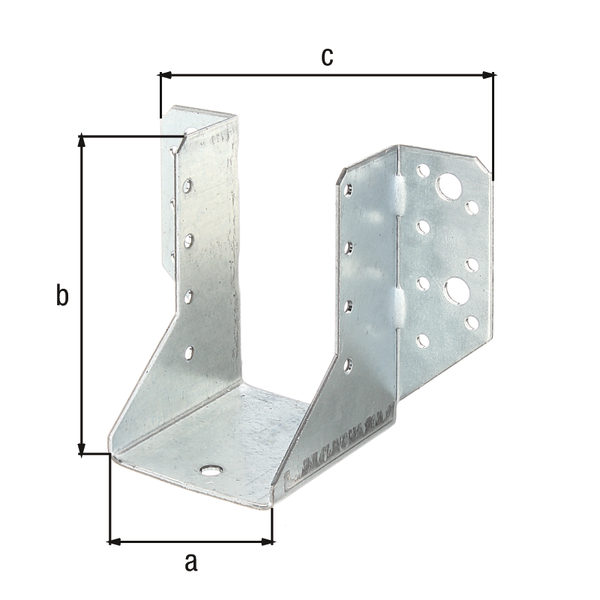 Balkenschuh, Typ A, Material: Stahl roh, Oberfläche: sendzimirverzinkt, mit CE-Kennzeichnung nach ETA-08/0171, Inhalt pro PE: 6 St., lichte Breite: 60 mm, Höhe: 100 mm, Gesamtbreite: 138 mm, Materialstärke: 2,00 mm, Anzahl Löcher: 4 / 22, Loch: Ø9 / Ø5 mm, im Großpack