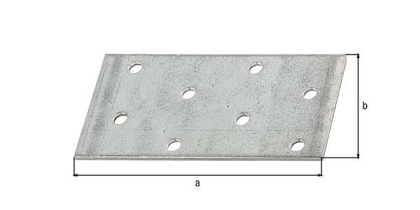 Flat connector, Material: raw steel, Surface: sendzimir galvanised, with CE marking in accordance with DIN EN 14545, Length: 80 mm, Width: 40 mm, Approval: Europ.Techn.Zul. EN14545:2008, Material thickness: 2.00 mm, No. of holes: 8, Hole: Ø5 mm, CutCase