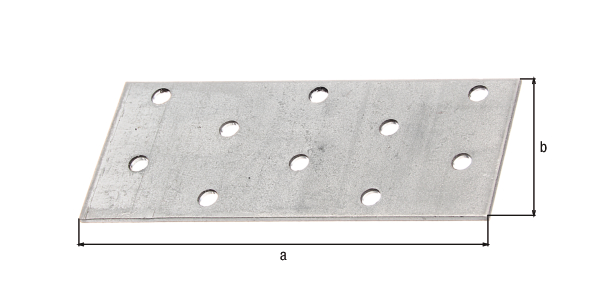 Flat connector, Material: raw steel, Surface: sendzimir galvanised, with CE marking in accordance with DIN EN 14545, Length: 100 mm, Width: 40 mm, Approval: Europ.Techn.Zul. EN14545:2008, Material thickness: 2.00 mm, No. of holes: 10, Hole: Ø5 mm