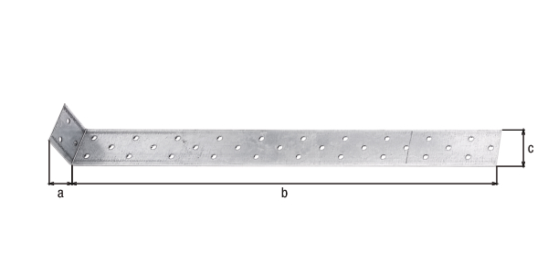 Escuadra para cemento, Material: Acero crudo, Superficie: acero galvanizado Sendzimir, para empotrar en hormigón, con distintivo CE conforme a ETA-08/0165, Profundidad: 400 mm, Altura: 40 mm, Anchura: 40 mm, Espesura del material: 2,00 mm, Número de agujeros: 33, Perforación: Ø5 mm, CutCase