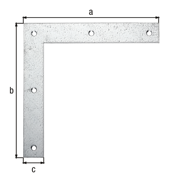 Escuadra de ángulo, con agujeros para atornillar avellanados, Material: Acero crudo, Superficie: acero galvanizado Sendzimir, Contenido por U.P.: 12 Pieza, Altura: 120 mm, Longitud: 120 mm, Anchura: 20 mm, Espesura del material: 1,50 mm, Número de agujeros: 5, Perforación: Ø4,4 mm, en paquete grande, CutCase