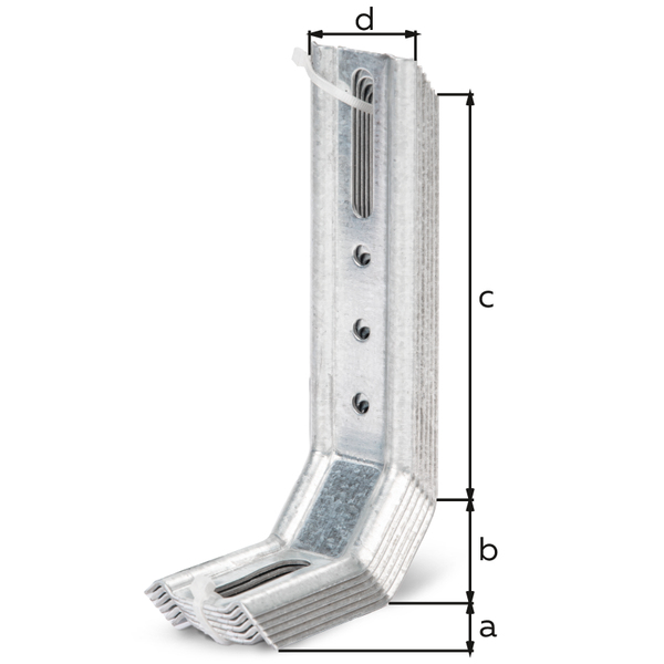 Kątownik przesuwny, kąt 2 x 45°, materiał: stal surowa, powierzchnia: ocynkowana metodą Sędzimira, Zawartość J.sp.: 6 szt., Głębokość: 50 mm, 30 mm, Wysokość: 110 mm, Szerokość: 32 mm, Grubość materiału: 1,50 mm, Liczba otworów: 1 / 1 / 3, Otwór: 8 x 40 / 6,5 x 40 / Ø5,5 mm, w dużym opakowaniu, CutCase