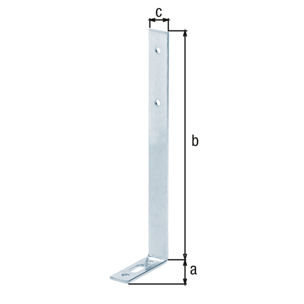 Curtain angle, Material: raw steel, Surface: galvanised, thick-film passivated, Depth: 55 mm, Height: 180 mm, Width: 17 mm, Material thickness: 2.50 mm, No. of holes: 1 / 2 / 2, Hole: 17 x 7.5 / Ø4.5 / Ø5.5 mm