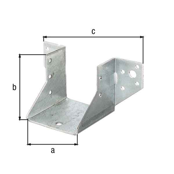 Joist hanger, type A, Material: raw steel, Surface: sendzimir galvanised, with CE marking in accordance with ETA-08/0171, Clear width: 64 mm, Height: 65 mm, Total width: 134 mm, Material thickness: 2.00 mm, No. of holes: 2 / 13, Hole: Ø9 / Ø5 mm