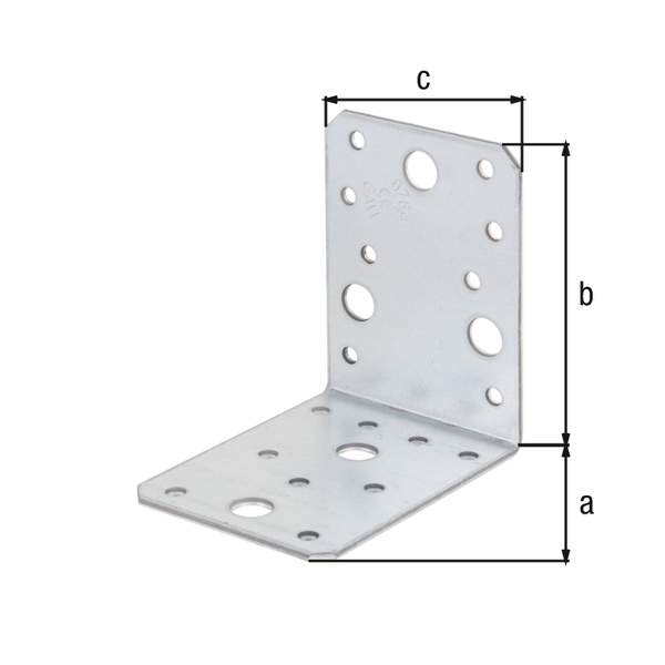 Angle bracket, Material: raw steel, Surface: sendzimir galvanised, with CE marking in accordance with ETA-08/0165, Depth: 90 mm, Height: 90 mm, Width: 65 mm, Approval: Europ.techn.app. ETA-08/0165, Material thickness: 2.50 mm, No. of holes: 5 / 17, Hole: Ø11 / Ø5 mm, Specialised trade container
