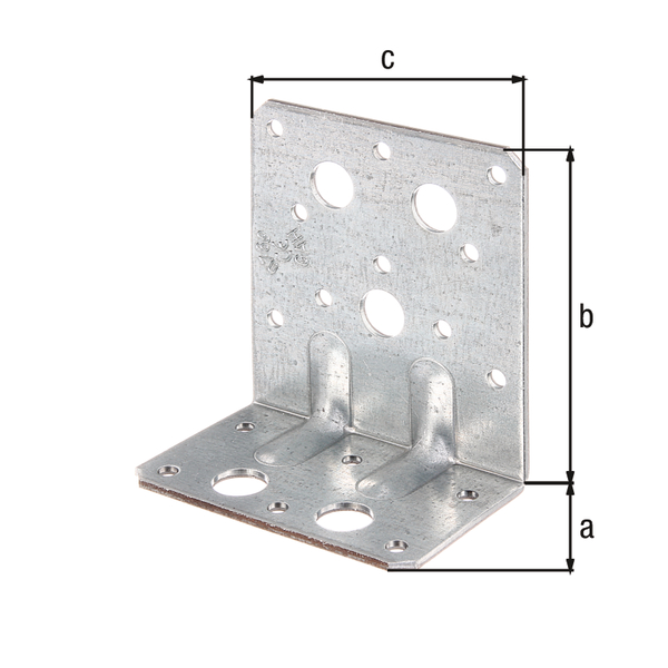 Schwerlast-Winkelverbinder mit zwei Sicken, Material: Stahl roh, Oberfläche: sendzimirverzinkt, mit CE-Kennzeichnung nach ETA-08/0165, Tiefe: 50 mm, Höhe: 90 mm, Breite: 80 mm, Zulassung: Europ.Techn.Zul. ETA-08/0165, Materialstärke: 2,50 mm, Anzahl Löcher: 5 / 16, Loch: Ø13 / Ø5 mm, CutCase