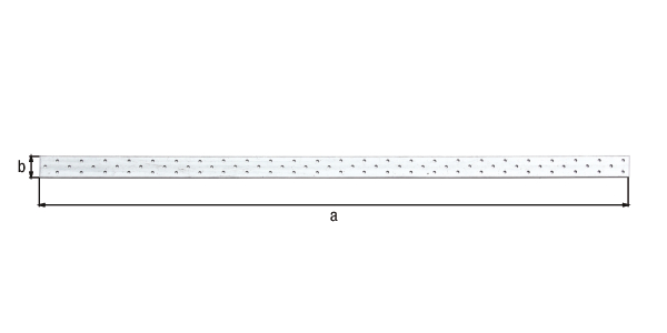 Perforated steel strip, Material: raw steel, Surface: sendzimir galvanised, with marking in accordance with EN 14545, Length: 1000 mm, Width: 40 mm, Approval: EN14545:2008, Material thickness: 2.00 mm, Hole: Ø5 mm