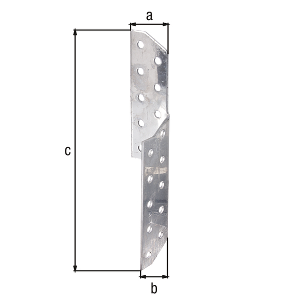 Rafter purlin anchor, Material: stainless steel, right, with CE marking in accordance with ETA 08/0170, Width: 32 mm, Depth: 32 mm, Height: 170 mm, Material thickness: 2.00 mm, No. of holes: 20, Hole: Ø5 mm, CutCase
