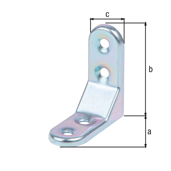 Escuadra decorativa, con agujeros para atornillar avellanados, Material: Acero crudo, Superficie: galvanizados, pasivado con capa gruesa, Profundidad: 50 mm, Altura: 50 mm, Anchura: 20 mm, Espesura del material: 1,00 mm, Número de agujeros: 4, Perforación: Ø5,3 mm, CutCase