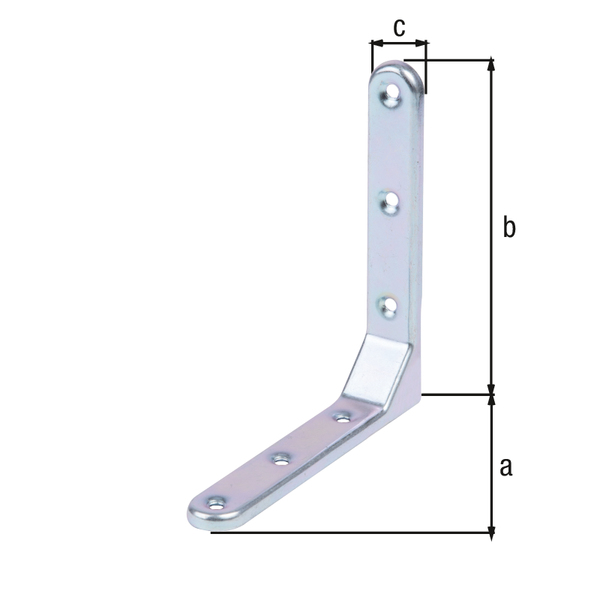 Zierwinkel, geprägt, mit versenkten Schraublöchern, Material: Stahl roh, Oberfläche: galvanisch verzinkt, Dickschichtschutz, Tiefe: 130 mm, Höhe: 130 mm, Breite: 21 mm, Materialstärke: 1,50 mm, Anzahl Löcher: 6, Loch: Ø5 mm