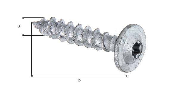 Vite per legno Speed, Materiale: acciaio grezzo, superficie: rivestimento in zinco-alluminio, argento, in scatola da appendere, Contenuto per U.P.: 4 Pz., diametro: 7 mm, lunghezza: 40 mm, Con imballo self-service