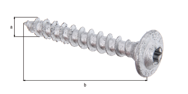 Holzschraube Speed, Material: Stahl roh, Oberfläche: Zink-Aluminium-Lamellenbeschichtung, silber, in Hängebox, Inhalt pro PE: 4 St., Durchmesser: 7 mm, Länge: 50 mm, SB-verpackt