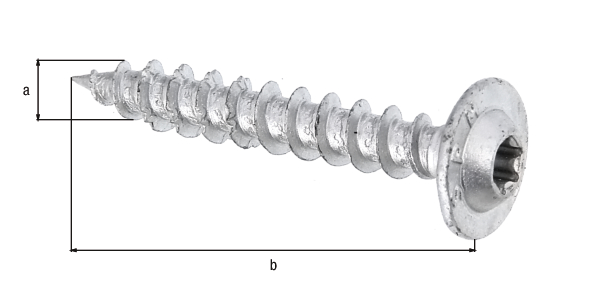 Vis à bois Speed, Matériau: Acier brut, Finition: zinc-aluminium, argent, gros volume, Contenu par UV: 50 Pièce, Diamètre: 7 mm, Longueur: 50 mm, en paquets grandes dimensions