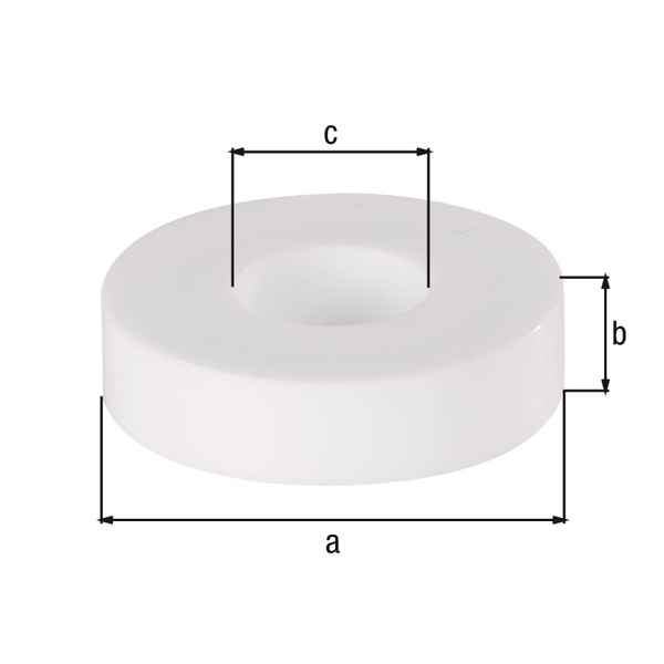Arandela de ajuste para tornillos, Material: Plástico (poliestireno), color: blanco, Contenido por U.P.: 20 Pieza, 20 mm, Altura: 5 mm, 8,5 mm, Embalado SB
