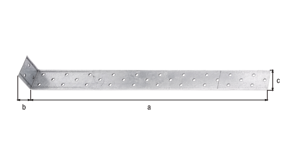 Flachstahl-Betonanker, Material: Stahl roh, Oberfläche: sendzimirverzinkt, zum Einbetonieren, mit CE-Kennzeichnung nach ETA-08/0165, Tiefe: 285 mm, Höhe: 40 mm, Breite: 40 mm, Zulassung: Europ.Techn.Zul. ETA-08/0165, Materialstärke: 2,00 mm, Anzahl Löcher: 24, Loch: Ø5 mm, Polen