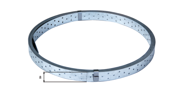 Bande perforée, Matériau: Acier brut, Finition: galvanisée Sendzimir, avec marquage CE selon DIN EN 14545, Largeur: 40 mm, Agrément: EN14545:2008, Longueur: 50 m, Épaisseur: 1,50 mm, Trou: Ø5 mm