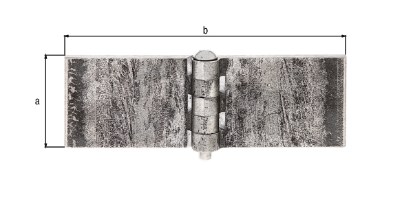 Scharnier, Material: Stahl roh, zum Anschweißen, Länge: 40 mm, Breite: 120 mm, Materialstärke: 5,00 mm