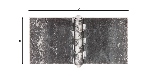 Scharnier, Material: Stahl roh, zum Anschweißen, Länge: 80 mm, Breite: 160 mm, Materialstärke: 6,00 mm