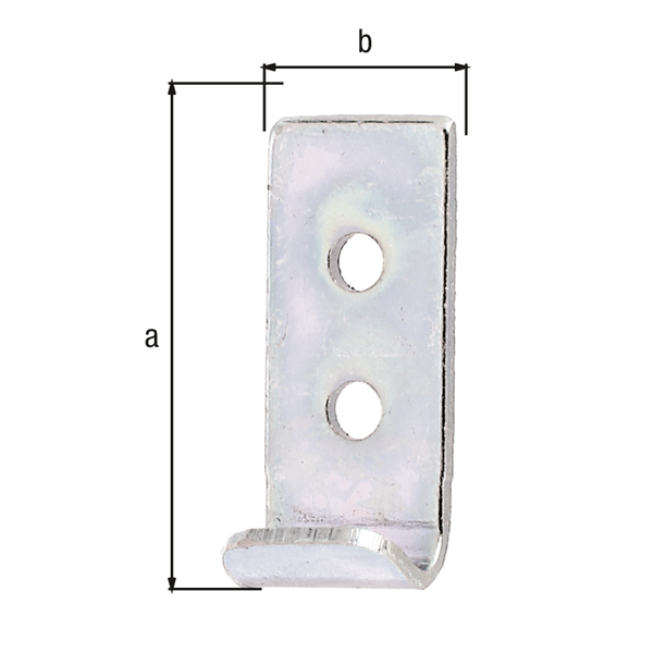 Schließhaken für Kistenverschlüsse, gerade, Material: Stahl roh, Oberfläche: galvanisch verzinkt, Dickschichtschutz, Länge: 30 mm, Breite: 12 mm, Materialstärke: 1,50 mm, Anzahl Löcher: 2, Loch: Ø3,5 mm