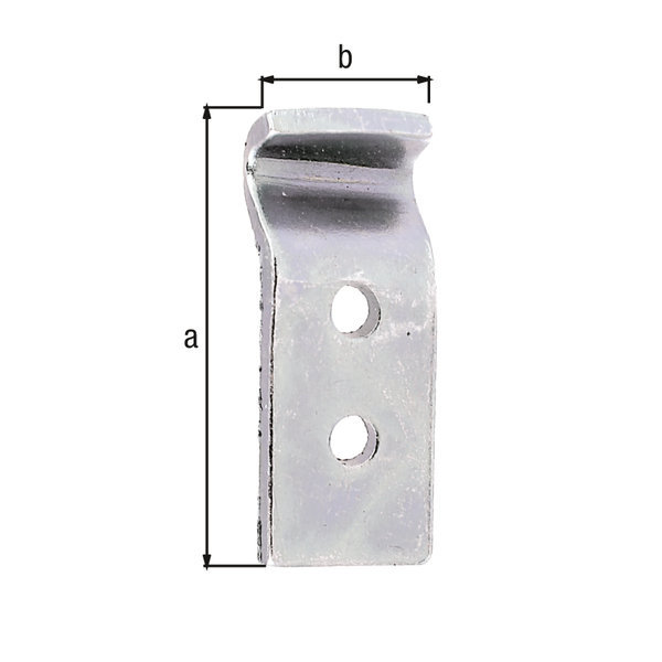 Closing hook, cranked, Material: raw steel, Surface: galvanised, thick-film passivated, Length: 32 mm, Width: 13 mm, Material thickness: 2.00 mm, No. of holes: 2, Hole: Ø3.3 mm