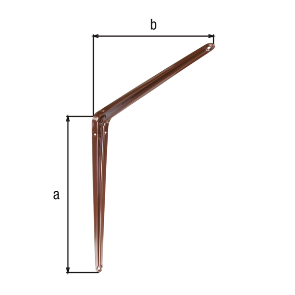 Shelf bracket, Material: steel, Surface: brown painted, Height: 350 mm, Depth: 400 mm, Max. load capacity: 234 kg