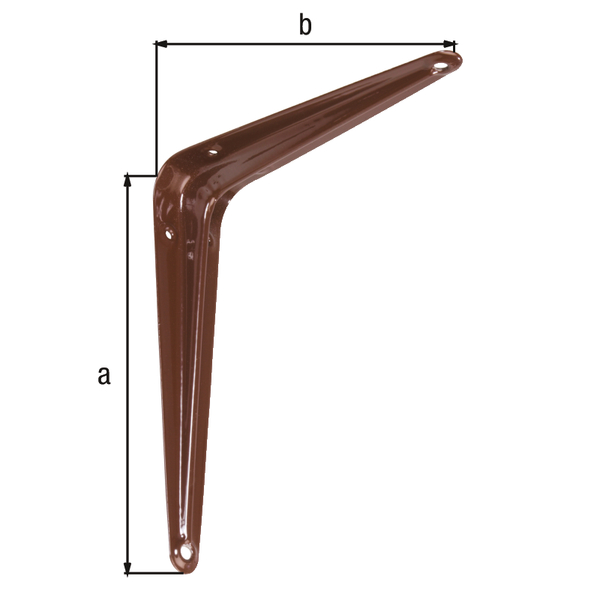 Shelf bracket, Material: steel, Surface: brown painted, Height: 150 mm, Depth: 125 mm, Max. load capacity: 48 kg