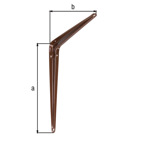 Ménsula, Material: Acero, Superficie: lacado marrón, Altura: 250 mm, Profundidad: 200 mm, Carga máxima: 114 kg
