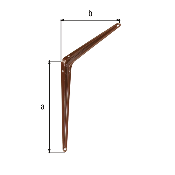 Shelf bracket, Material: steel, Surface: brown painted, Height: 300 mm, Depth: 250 mm, Max. load capacity: 166 kg