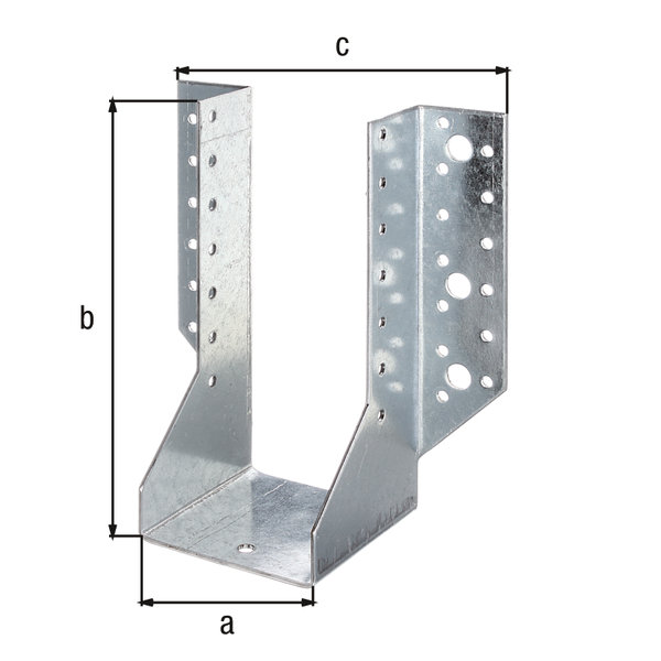Joist hanger, type A, Material: raw steel, Surface: sendzimir galvanised, with CE marking in accordance with ETA-08/0171, Clear width: 80 mm, Height: 180 mm, Total width: 170 mm, Material thickness: 2.00 mm, No. of holes: 4 / 40, Hole: Ø11 / Ø5 mm