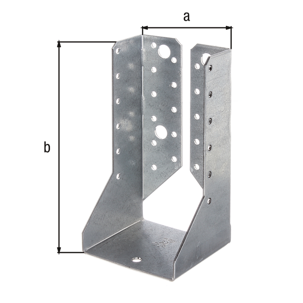 Joist hanger, type B, Material: raw steel, Surface: sendzimir galvanised, with CE marking in accordance with ETA-08/0171, Clear width: 76 mm, Height: 152 mm, Material thickness: 2.00 mm, No. of holes: 4 / 34, Hole: Ø11 / Ø5 mm