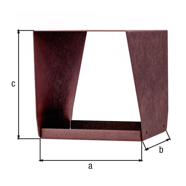 Gasthaus Delta, Material: Stahl, Oberfläche: rostbraun kunststoffbeschichtet, Länge: 145 mm, Breite: 265 mm, Höhe: 160 mm, Materialstärke: 0,75 mm, 15 Jahre Garantie gegen Durchrosten