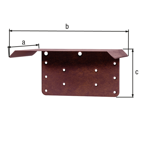 Trapezschutzdach, Material: Stahl, Oberfläche: rostbraun kunststoffbeschichtet, Länge: 210 mm, Breite: 150 mm, Höhe: 100 mm, Materialstärke: 0,75 mm, 15 Jahre Garantie gegen Durchrosten