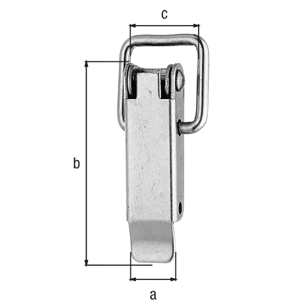 Chiusura a leva per casse senza gancio di chiusura, con fori per viti incassate, Materiale: acciaio inox, larghezza: 20 mm, altezza: 94 mm, 30 mm, Numero di fori: 3, Foro: Ø5,5 mm