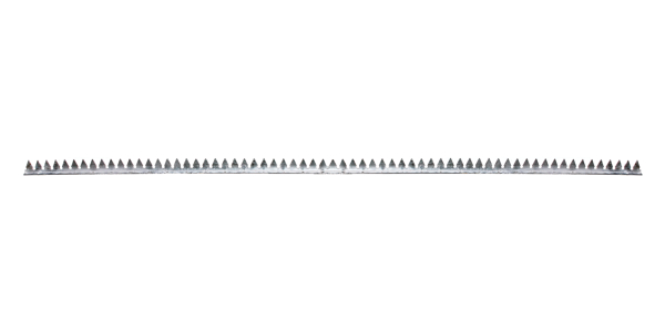 Зубчатая полоса, изогнутая, Материал: Сталь необработанная, Поверхность: горячая оцинковка, для прикручивания, Длина: 2000 мм, Общая высота: 41 мм, Толщина материала: 2,00 мм, Отверстие: диаметр5,5 мм