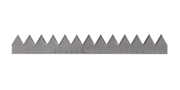 Listello dentato, Materiale: acciaio grezzo, da saldare, Lunghezza: 2000 mm, Altezza totale: 42 mm, Spessore del materiale: 3,00 mm