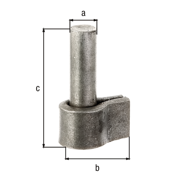 Hook, Material: raw steel, for welding, Size back set-Ø: 16 mm, Distance external edge - centre of pin: 30 mm, Height: 68 mm