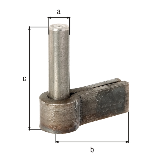 Hook, Material: raw steel, for welding, Size back set-Ø: 20 mm, Distance external edge - centre of pin: 50 mm, Height: 95 mm