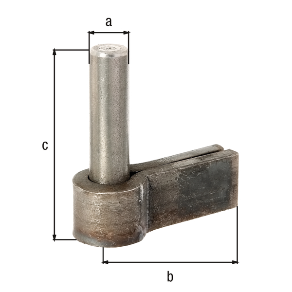 Kloben, Material: Stahl roh, zum Anschweißen, Dornmaß-Ø: 20 mm, Abstand Außenkante - Mitte Dorn: 50 mm, Höhe: 95 mm