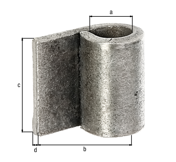 Anschweißband, Material: Stahl roh, zum Anschweißen, Durchmesser: 13 mm, Abstand Außenkante - Mitte Rolle: 30 mm, Höhe: 40 mm, Materialstärke: 5 mm