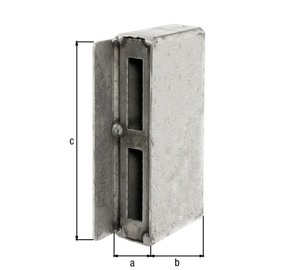 Gegenkasten für Schlosskästen, Material: Stahl roh, zum Einschweißen, Höhe: 188 mm, Breite: 89 mm, Tiefe: 40 mm